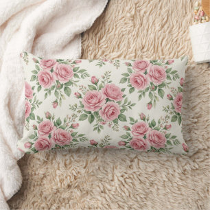 Antike rosa Aquarell-Rosen Florales Nahtloses Must Lendenkissen