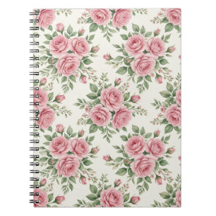 Antike rosa Aquarell-Rosen florales nahtloses Must Notizblock