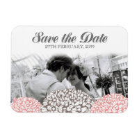 Antike rosa Blumen Save the Date Flexible Magnet
