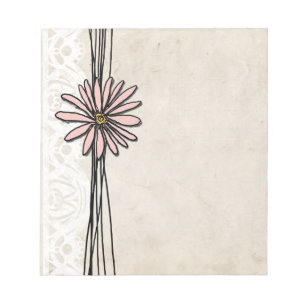 Antike rosa Daisy Notizblock