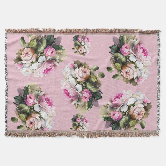 Antike Rosa Rose Decke (Vorderseite)