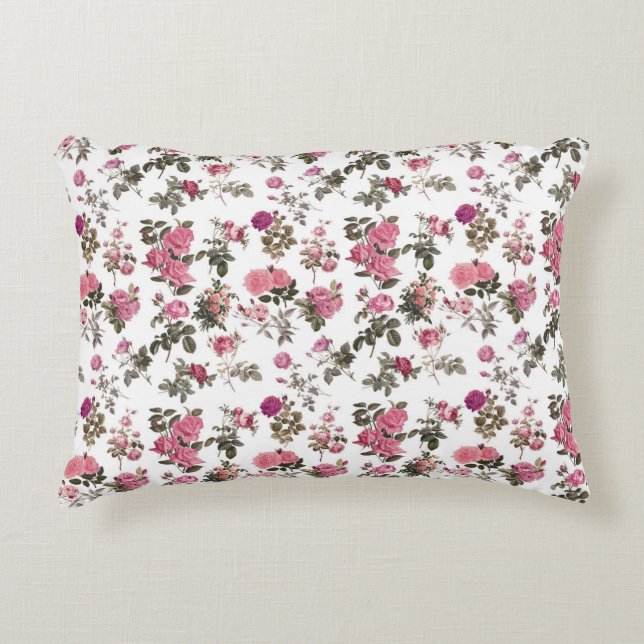 Antike rosa Rosen Dekokissen (Vorderseite)