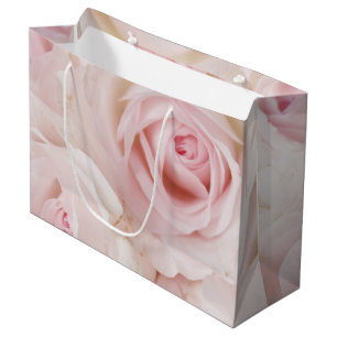 Antike rosa Rosen elegantes Bouquet Große Geschenktüte