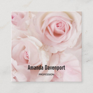 Antike rosa Rosen elegantes Bouquet Quadratische Visitenkarte