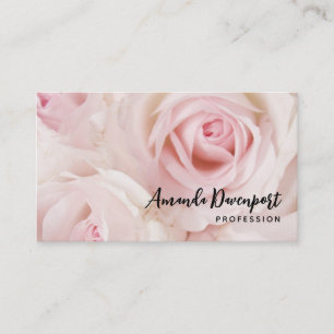 Antike rosa Rosen elegantes Bouquet Visitenkarte