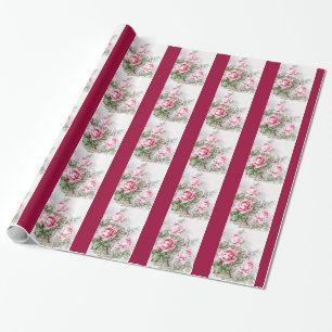 Antike rosa Rosen Geschenkpapier