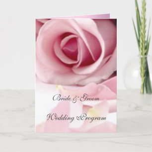 Antike rosa Rosen Hochzeitsprogramm Programm