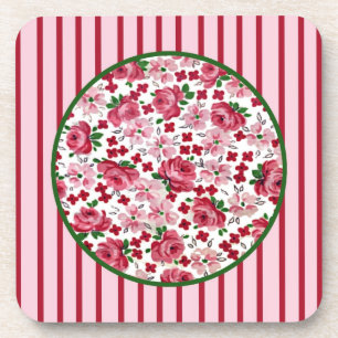 Antike rosa Rosen Korkrücken-Unterlage Untersetzer