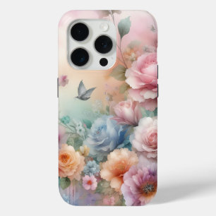 Antike rosa Rosen mit Schmetterling Case-Mate iPhone Hülle