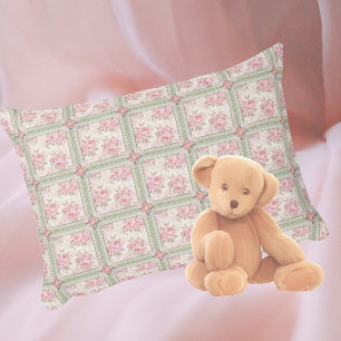 Antike rosa Rosen Patchwork Dekokissen