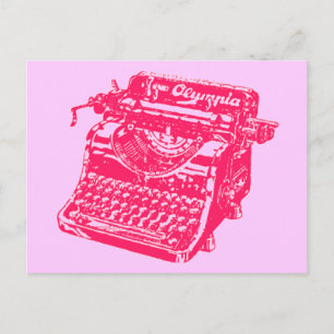 Antike rosa Schreibmaschine Postkarte