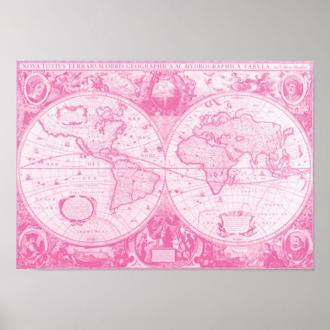 Antike rosa Welt Poster (Vorne)