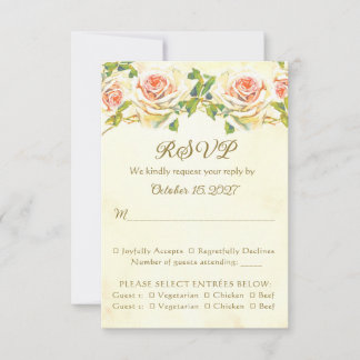 Antike Rose 3.5 x 5 RSVP Karte flach