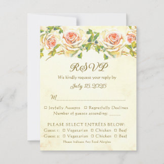Antike Rose 4,25 x 5,5 RSVP-Flachkarte 1
