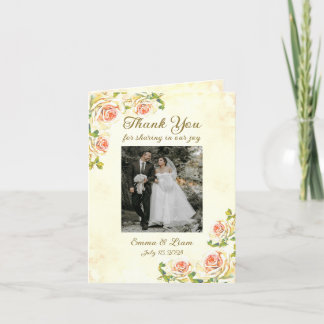 Antike Rose 4 x 5,6 geklappt Dankeschön Karte