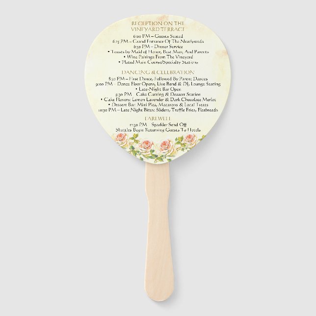 Antike Rose 4 x 6 Programmlüfter Fächer (Rückseite)