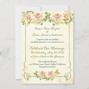 Antike Rose 5 x 7 Einladung zur Hochzeit II