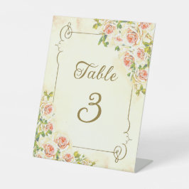 Antike Rose 8 X 10 Tischnummern Fußbodenschild Sockelschild