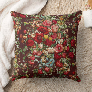 Antike Rose Blume Vintager Garten Klassisches Desi Kissen