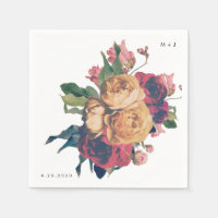 Antike Rose Botanischer Fete Hochzeitstisch Napkin