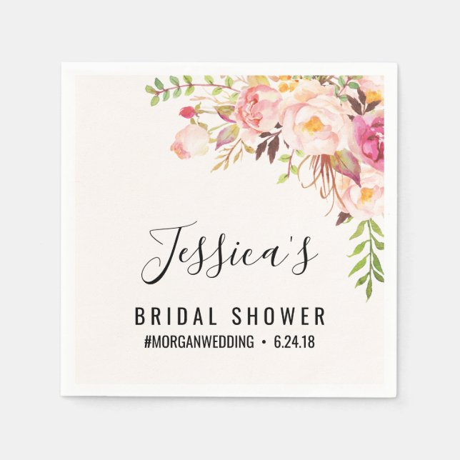 Antike Rose Brautparty Napkins Serviette (Vorderseite)