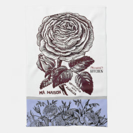 Antike Rose - Ihre Auswahl an Text Periwinkle Geschirrtuch