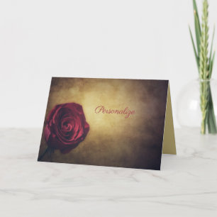 Antike Rose mit Gold-Background personalisieren Karte