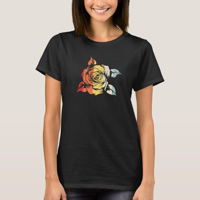 Antike Rose Moderner Garten Gärtner Retro-Rose T-Shirt (Vorderseite)