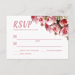 Antike Rose - RSVP-Karte für Hochzeiten 3 Zoll x 5 RSVP Karte