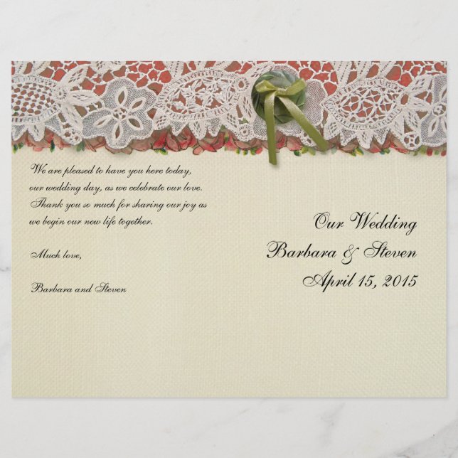 Antike Rose Rustikale rote Viktorianische Burlap (Vorderseite)