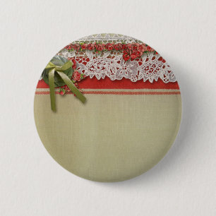 Antike Rose Rustikale rote Viktorianische Burlap Button