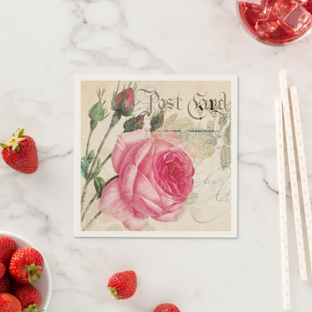 Antike Rose  Serviette (Beispiel)