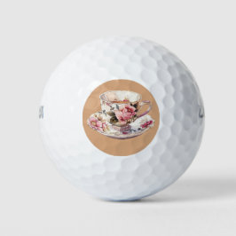 Antike Rose-Tea-Time-Blume Golfball