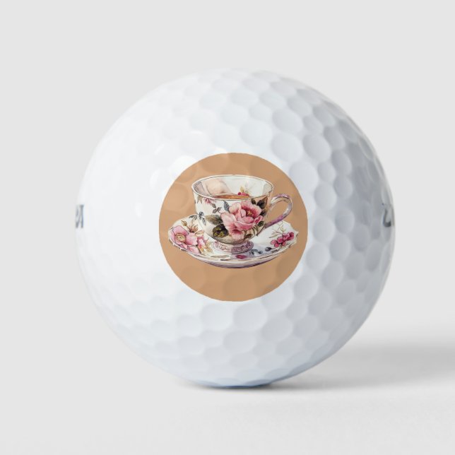 Antike Rose-Tea-Time-Blume Golfball (Vorderseite)