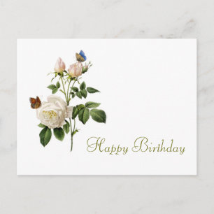 antike Rose und Schmetterlinge Alles Gute zum Gebu Postkarte