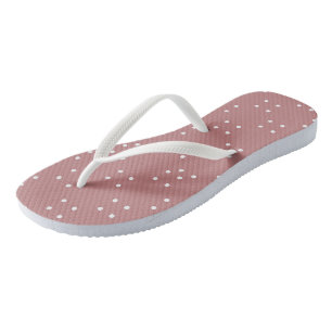 Antike Rose und weiße Punkte 3 Handtuch Flip Flops