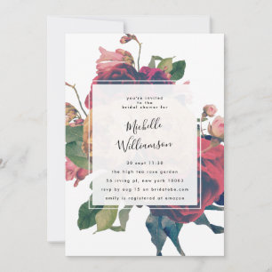 Antike Rose Vintages Bohemisches Brautparty Einladung