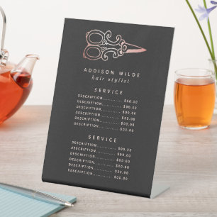 Antike Roségold-Schere Salon-Service-Preis Sockelschild