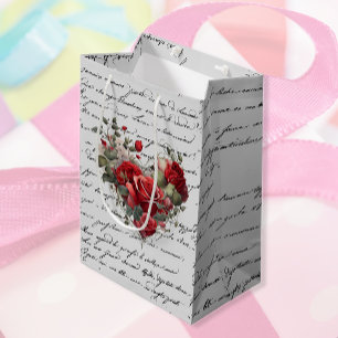 Antike Rosen 2 Mittlere Geschenktüte