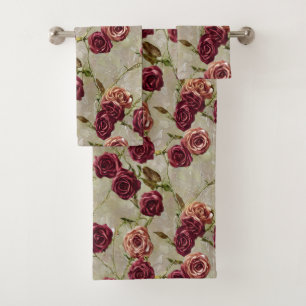 Antike Rosen Badhandtuch Set
