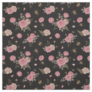 Antike Rosen-Biene-Blumen Stoff