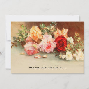 Antike Rosen Blumen Floral Vintage Brautparty Einladung