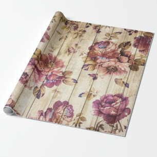 Antike Rosen Blumen Geschenkpapier