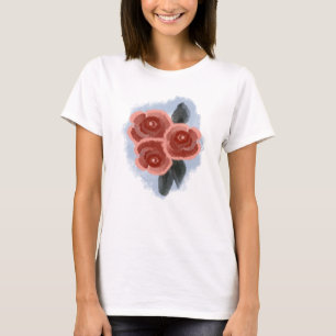 Antike Rosen-Blumenkunst Romantische Botanik T-Shirt
