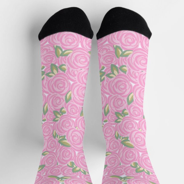 Antike Rosen Blumenmuster Socken (Oben)