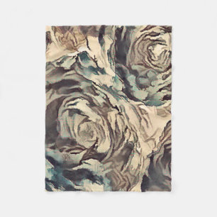 Antike Rosen Fleecedecke