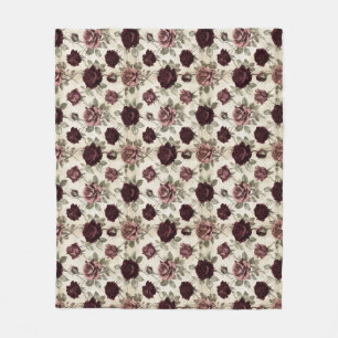 Antike Rosen Fleecedecke