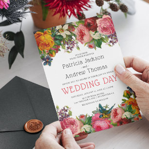 Antike Rosen Hochzeit Einladung