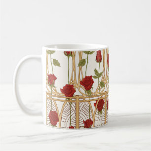 Antike Rosen nahtloses Muster, Hintergrund in der Kaffeetasse