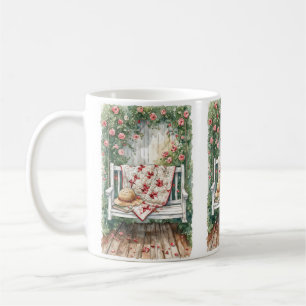 Antike Rosen Schaukel mit Quilt Charme Kaffeetasse